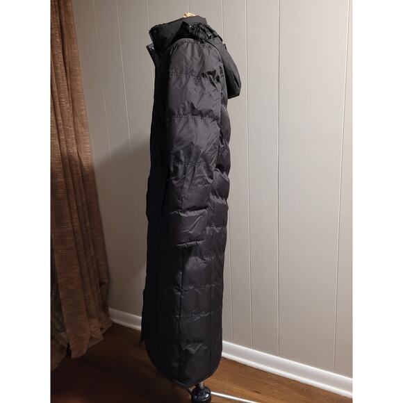 u2wear - Women's Size Small Floor Length Maxi Black Coat With Detachable Hood - Picture 5 of 16